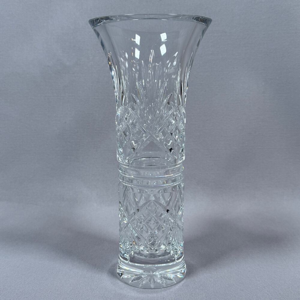 Waterford Ireland Clear Crystal Glass "Lillian" 9 Inches Flower Bud Vase